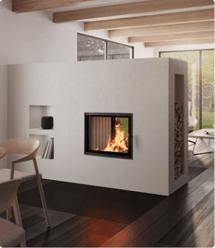 kamin s tunelsko zasteklitvijo