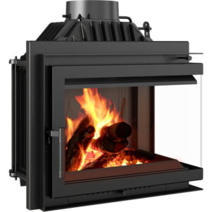 Litoželezni kamin KRATKI SIMPLE desni 8 kW Ø 200 komplet za vgradnjo