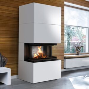 Modularni kamin KRATKI NBC/EASY BOX 7 kW Ø 160 jekleno ohišje Bianco