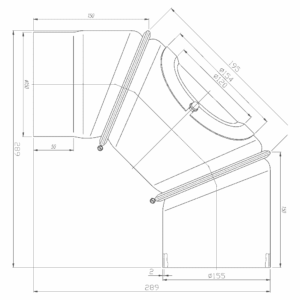 Premični komolec 150/90