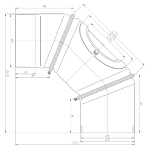 Premični komolec 130/90