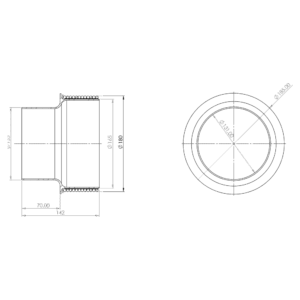 The passage from the reduction from the pipe system Ø 130/180