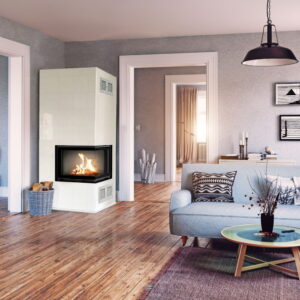 Jekleni kamin KRATKI VNL 700/480 12 kW Ø 200 Dvižni črni thermotec