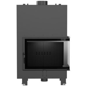 Vodni kamin KRATKI MBA desni 17 kW Ø 200 črn termotec obloga