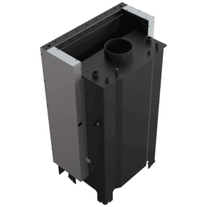 Vodni kamin KRATKI MBM 12 kW Ø 180 dvižni črni termotec obloga