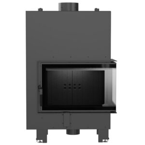 Vodni kamin KRATKI MBM desni 12 kW Ø 180 črn termotec obloga