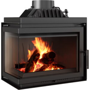 Litoželezni kamin KRATKI SIMPLE levi 8 kW Ø 200 Komplet