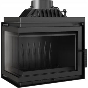 Litoželezni kamin KRATKI SIMPLE levi 8 kW Ø 200 komplet za vgradnjo